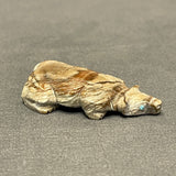 Picasso Marble Badger Fetish by Derrick Kaamasee, Zuni (1/412)