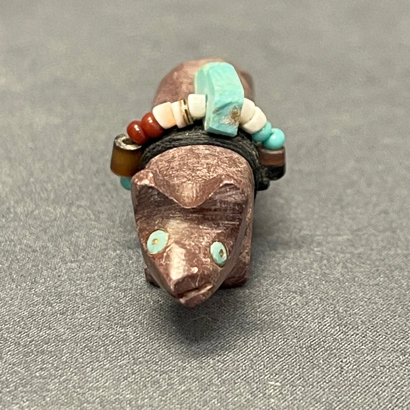 Zuni Pipestone Fox Fetish with Turquoise Gift Bundle   (VW168)