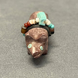 Zuni Pipestone Fox Fetish with Turquoise Gift Bundle   (VW168)