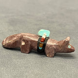 Zuni Pipestone Fox Fetish with Turquoise Gift Bundle   (VW168)