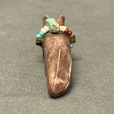 Zuni Pipestone Fox Fetish with Turquoise Gift Bundle   (VW168)