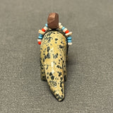 Coyote Fetish Carved from Spotted Serpentine (VW165)