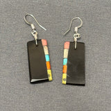 Mary Tafoya, Kewa (Santo Domingo) Pueblo, Native American Multi-Stone Mosaic Dangle Earrings   (5/237)
