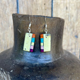 Native American Mosaic Dangle Earrings. Mary Tafoya, Kewa (Santo Domingo) Pueblo (4/19)