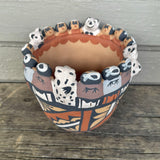 Caroline Sando, Jemez Pueblo Clay Friendship Bowl, authentic Native American  (AR4)