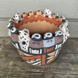 Caroline Sando, Jemez Pueblo Clay Friendship Bowl, authentic Native American  (AR4)