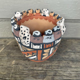 Caroline Sando, Jemez Pueblo Clay Friendship Bowl, authentic Native American  (AR4)