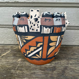 Caroline Sando, Jemez Pueblo Clay Friendship Bowl, authentic Native American  (AR4)