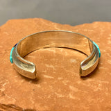 Larry Begay, Navajo Multi-Stone Cobblestone Inlay Sterling Silver Cuff, authentic Native American (SS8)