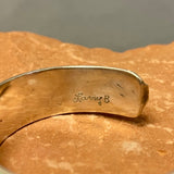 Larry Begay, Navajo Multi-Stone Cobblestone Inlay Sterling Silver Cuff, authentic Native American (SS8)