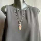 Raylan and Pattie Edaakie, Zuni Multi-Stone Mosaic Inlay Sunface Figure Pendant, authentic Native American   (SS45)