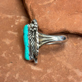 Royce "Eagle Boy" Kohlmeyer, Jemez Pueblo Sterling Silver and Turquoise Ring, vintage Native American-size 7   (5/132)