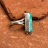 Royce "Eagle Boy" Kohlmeyer, Jemez Pueblo Sterling Silver and Turquoise Ring, vintage Native American-size 7   (5/132)