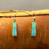 Supersmith Navajo Turquoise Inlay Dangle Earrings   (SS60)