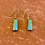 Supersmith Navajo Turquoise Inlay Dangle Earrings   (SS60)