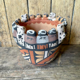 Caroline Sando, Jemez Pueblo Clay Friendship Bowl, authentic Native American  (AR4)