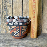 Caroline Sando, Jemez Pueblo Clay Friendship Bowl, authentic Native American  (AR4)