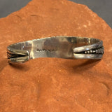 Royce "Eagle Boy" Kohlmeyer, Jemez Pueblo Sterling Silver Cuff with Turquoise, vintage  Native American   (5/168)