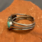 Vintage Navajo Sterling Silver and Natural Turquoise Bracelet   (5/282)