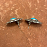 Royce "Eagle Boy" Kohlmeyer, Jemez Pueblo Sterling Silver Shadowbox Earrings with Turquoise   (5/125)