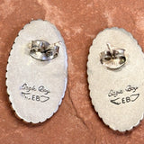 Royce "Eagle Boy" Kohlmeyer, Jemez Pueblo Sterling Silver Shadowbox Earrings with Turquoise   (5/125)
