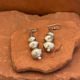 Navajo Sterling Silver Beaded Dangle Earrings, authentic Native American (4/47)