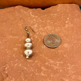 Navajo Sterling Silver Beaded Dangle Earrings, authentic Native American (4/47)