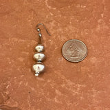 Navajo Sterling Silver Beaded Dangle Earrings, authentic Native American (4/47)