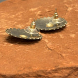 Authentic Navajo Sterling Silver Concho-style Post Earrings, vintage  (SS99)