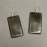 Santo Domingo Turquoise and Spiny Oyster Shell Mosaic Dangle Earrings, Authentic Native American    (5/262)