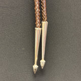 Authentic Hopi Sterling Silver and 14k Gold Overlay Bolo Tie with Kachina Design - Milson Taylor? (SS137)