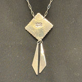 Royce "Eagle Boy" Kohlmeyer, Jemez Pueblo Sterling Silver and Turquoise Pendant Necklace with Dangles, vintage Native American (5/161)