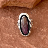 Navajo Sterling Silver and Sugilite Shadowbox Ring - size 6  (MC21)