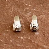 Supersmith Sterling Silver and Sleeping Beauty Turquoise Inlay "Huggie" Hoop Earrings  (2/247)