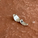 Supersmith Sterling Silver and Sleeping Beauty Turquoise Inlay "Huggie" Hoop Earrings  (2/247)