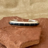 Wes Willie, Navajo Inlay Cuff Bracelet with Sterling Silver and Black Jet, Navajo   (RK90)