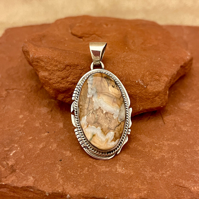 Authentic Navajo Sterling Silver and Mammoth Tooth Pendant   (9/365)