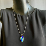 Supersmith Sterling Silver and Multi-Stone Channel Inlay Pendant Necklace  (3/197)
