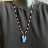 Supersmith Sterling Silver and Multi-Stone Channel Inlay Pendant Necklace  (3/197)