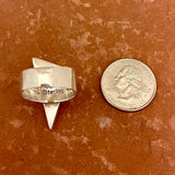 Pete Sanchez, Isleta Pueblo, Contemporary Flush Inlay Ring with Coral and Jet, Size 9 1/4    (5/9)