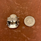 Authentic Navajo Large Sterling Silver and Green Turquoise Ring, vintage-size 6  (5/56)