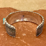 Authentic Navajo Stamped Sterling Silver Five Stone Bracelet with Natural Turquoise, vintage (5/117)