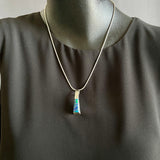 Contemporary Navajo Channel Inlay Pendant with Cultured Opal   (5/18)