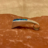 Contemporary Navajo Channel Inlay Pendant with Cultured Opal   (5/18)