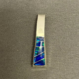 Contemporary Navajo Channel Inlay Pendant with Cultured Opal   (5/18)