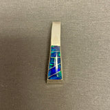 Contemporary Navajo Channel Inlay Pendant with Cultured Opal   (5/18)