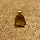 Juan Guerro, Navajo Boulder Turquoise and Sterling Silver Pendant, vintage Native American   (18-285)