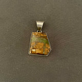 Juan Guerro, Navajo Boulder Turquoise and Sterling Silver Pendant, vintage Native American   (18-285)