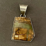 Juan Guerro, Navajo Boulder Turquoise and Sterling Silver Pendant, vintage Native American   (18-285)