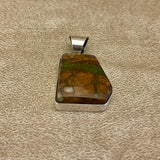 Juan Guerro, Navajo Boulder Turquoise and Sterling Silver Pendant, vintage Native American   (18-285)